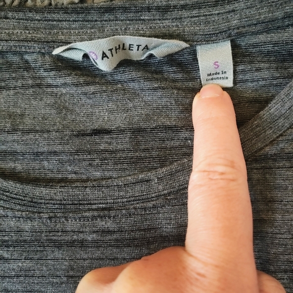 Athleta Beyond Soft Avenues Dress small Black White Space Dye Long Sleeve - Picture 4 of 4